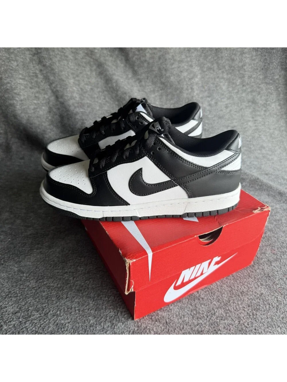 Nike Dunk Low Shoes Youth 7Y Panda GS Basketball Sneakers CW1590-100